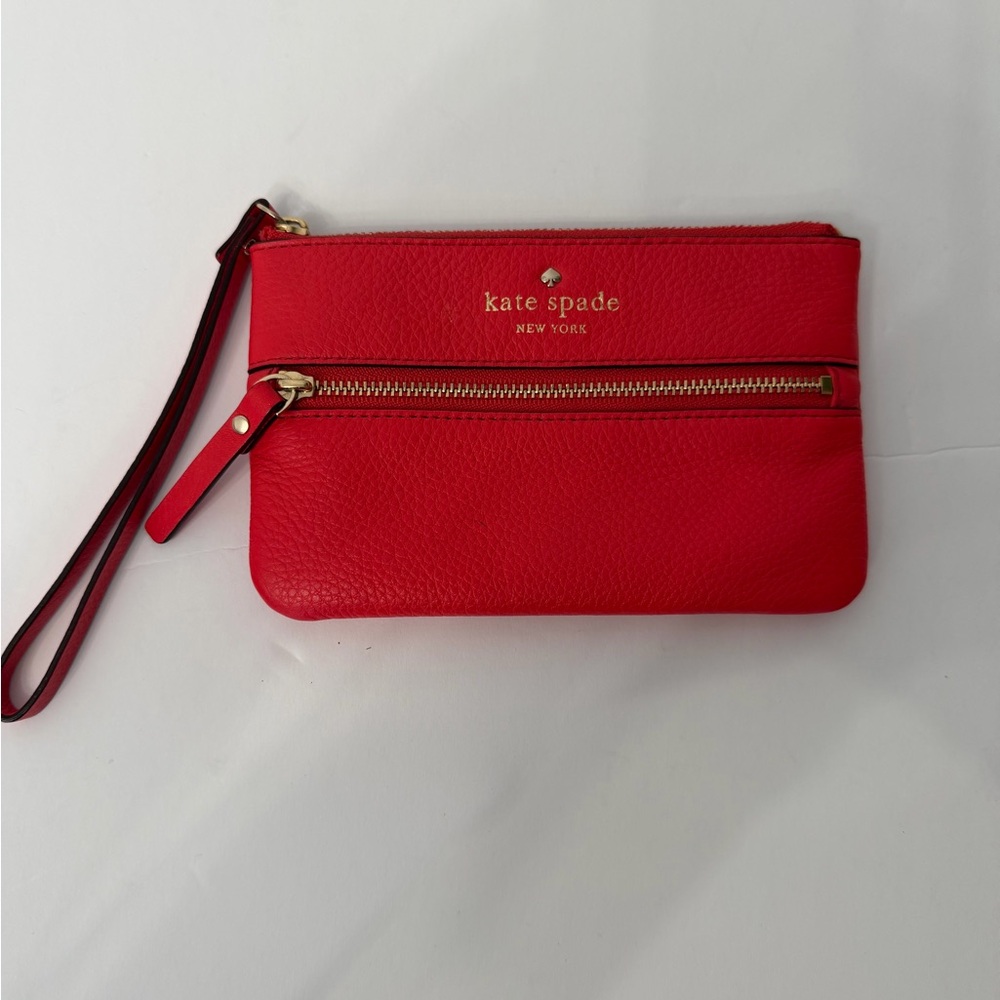 kate spade Red Leather Wristlet Clutch